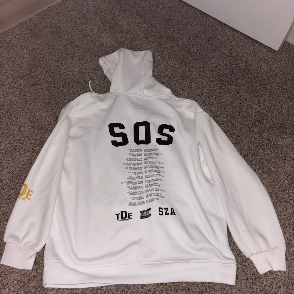 White SZA SOS Graphic Hoodie